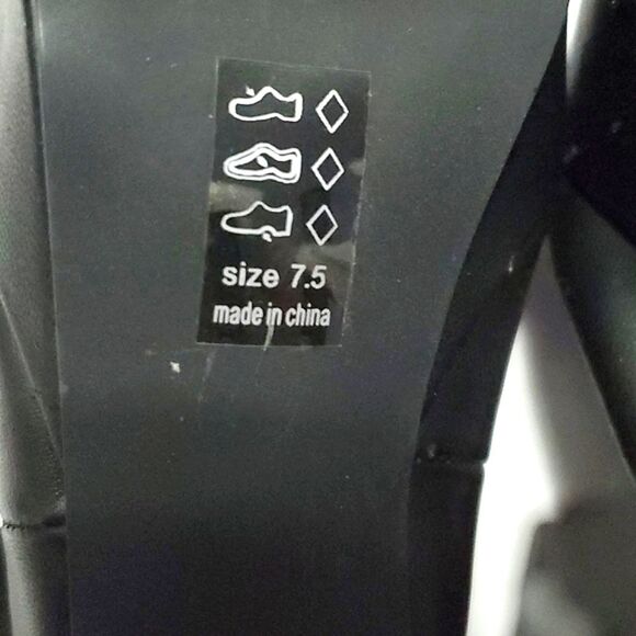 Michael Antonio Black Leather Crossed Party Event Stiletto Heels 7.5 - Picture 13 of 14